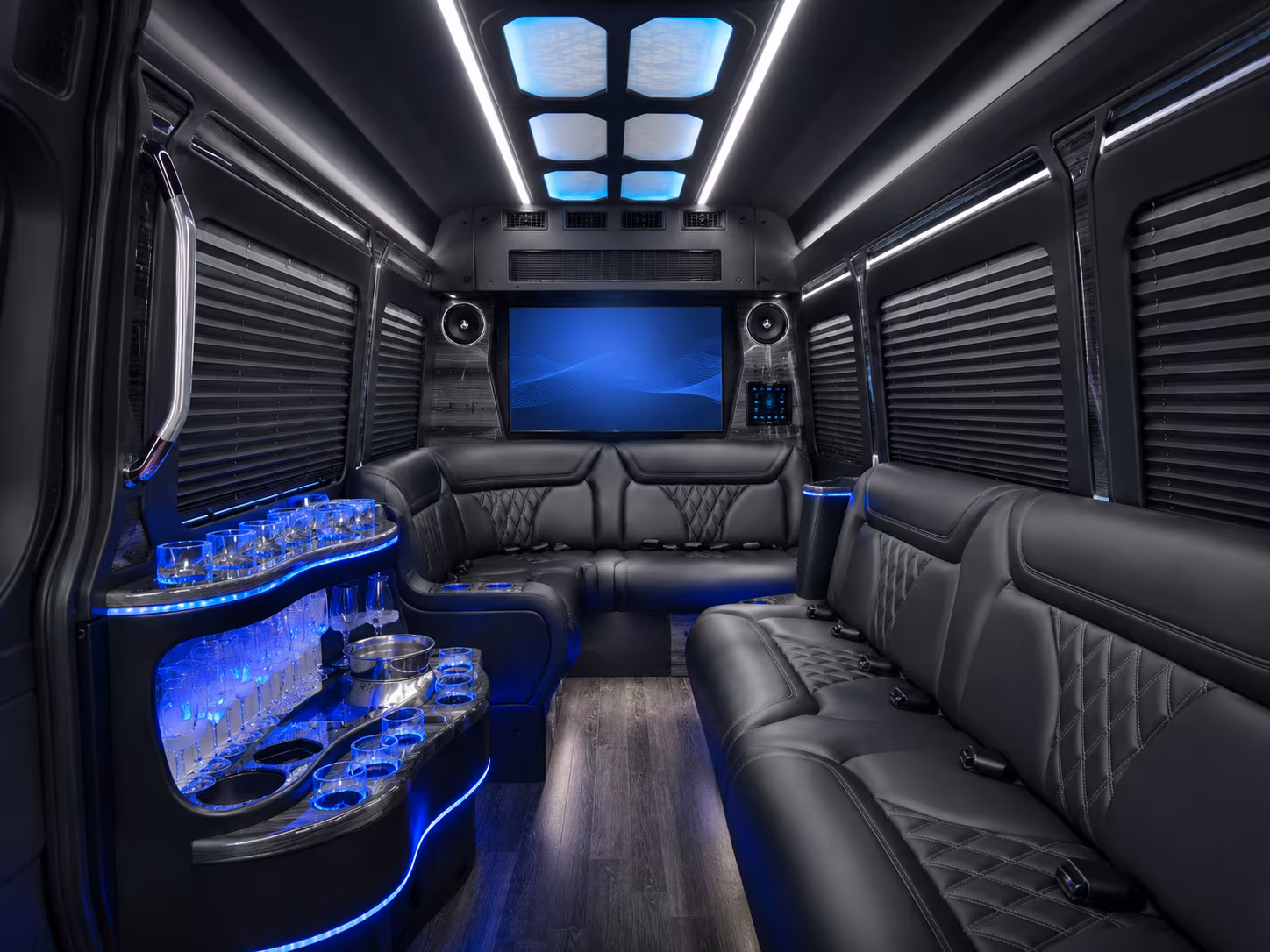 amarillo 18 passenger party bus interior
