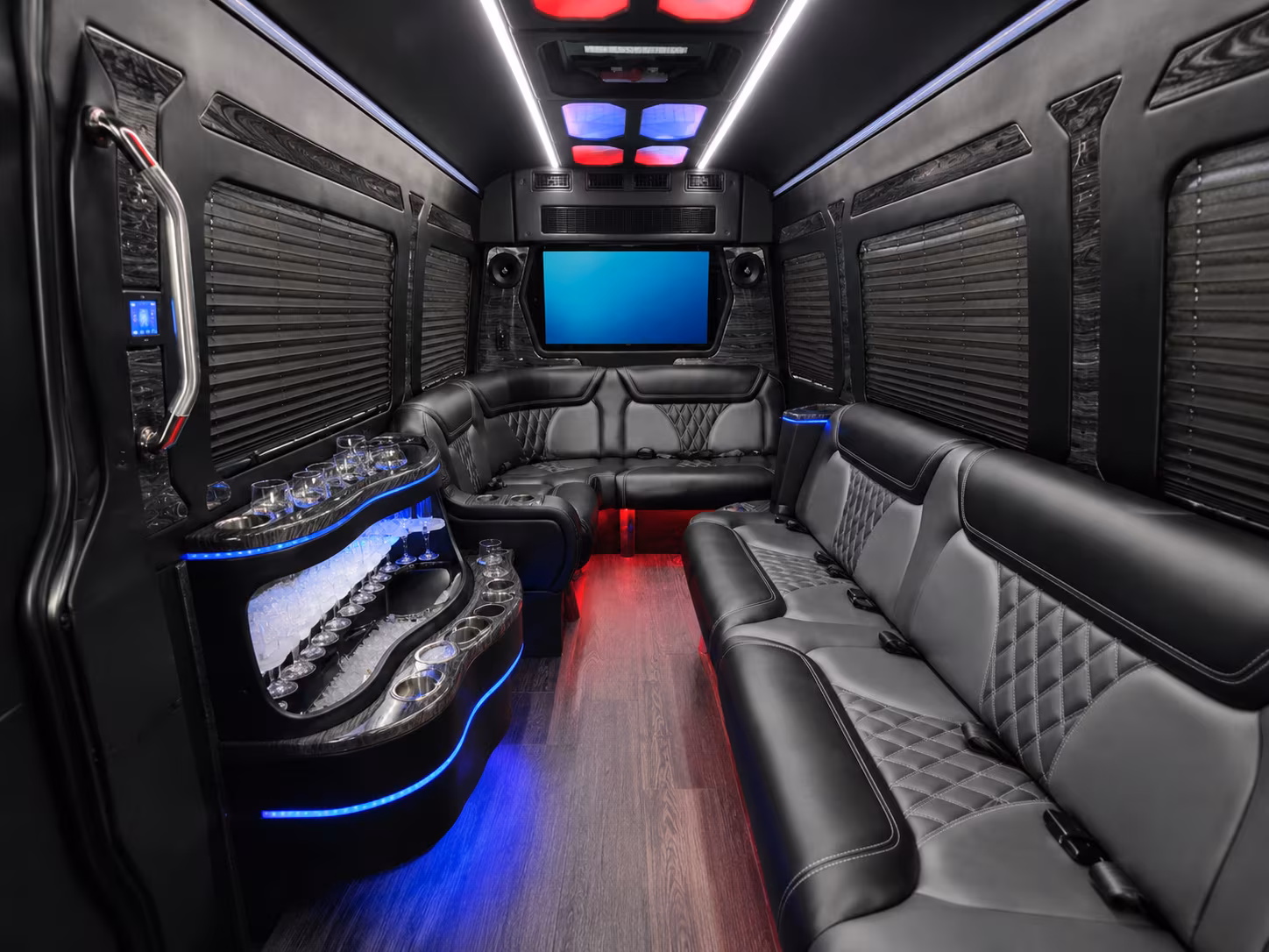amarillo 50 passenger party bus interior